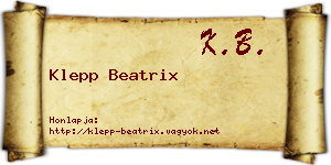 Klepp Beatrix névjegykártya